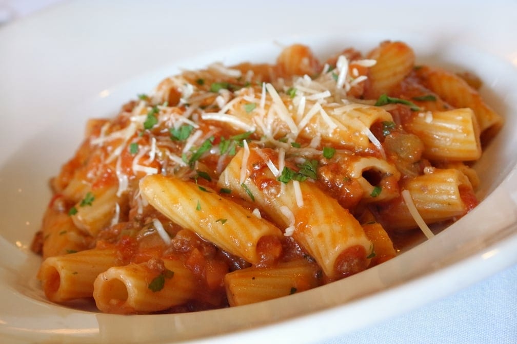 Rigatoni Bolognese.